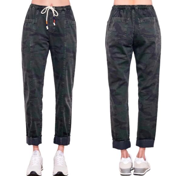 NWT Sundry Camo Utility Trousers Cargo Straight Leg Pants Drawstring Sz 3 Large - Picture 2 of 16